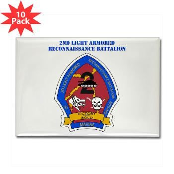 2LARB - M01 - 01 - 2nd Light Armored Reconnaissance Bn with text - Rectangle Magnet (10 pack)